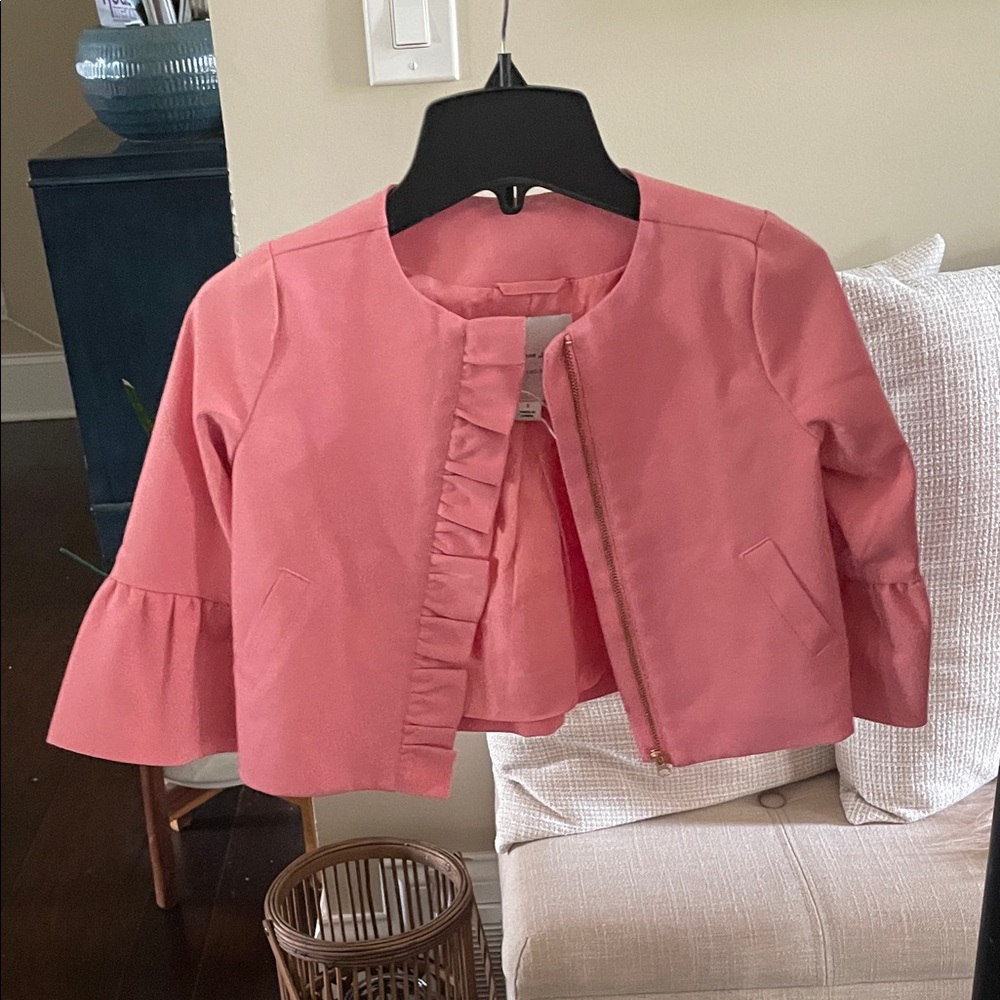 Janie and Jack Pink Ruffled Kids Blazer